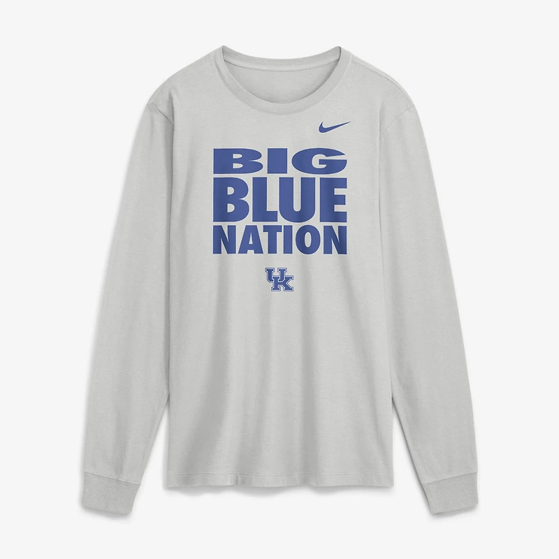 Men's Nike Gray Kentucky Wildcats 2026 Sideline Slogan Dri-FIT Long Sleeve T-Shirt