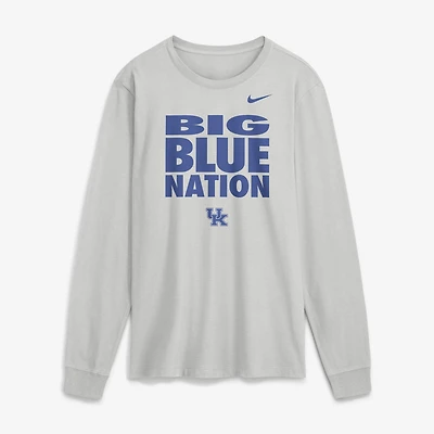 Men's Nike  Gray Kentucky Wildcats 2026 Sideline Slogan Dri-FIT Long Sleeve T-Shirt