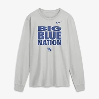 Men's Nike  Gray Kentucky Wildcats 2026 Sideline Slogan Dri-FIT Long Sleeve T-Shirt