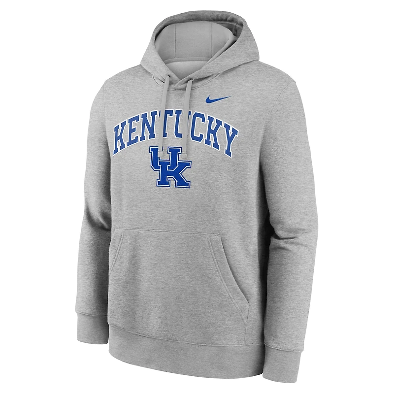 Men's Nike Gray Kentucky Wildcats Club Fleece Arch Pullover Hoodie