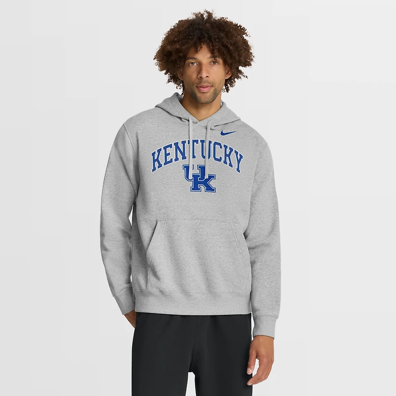 Sweat à capuche Nike Kentucky Wildcats Club Fleece Arch gris pour homme