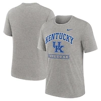 T-shirt Nike Heather Grey Kentucky Wildcats Arch Over Logo Tri-Blend pour homme