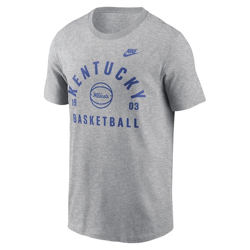 Men's Nike Heather Gray Kentucky Wildcats Basketball Legacy Arch T-Shirt