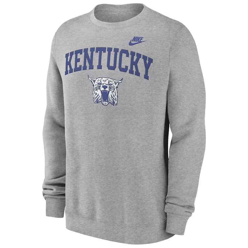Sweat-shirt Nike gris chiné pour homme, style classique, des Kentucky Wildcats