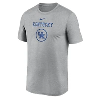 T-shirt Nike Heather Grey Kentucky Wildcats pour homme, légende du basketball sur le terrain, entraînement et performance