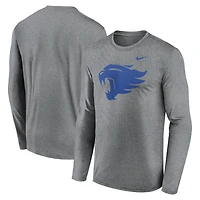Men's Nike Heather Gray Kentucky Wildcats Primetime Alternate Logo Legend Performance Long Sleeve T-Shirt