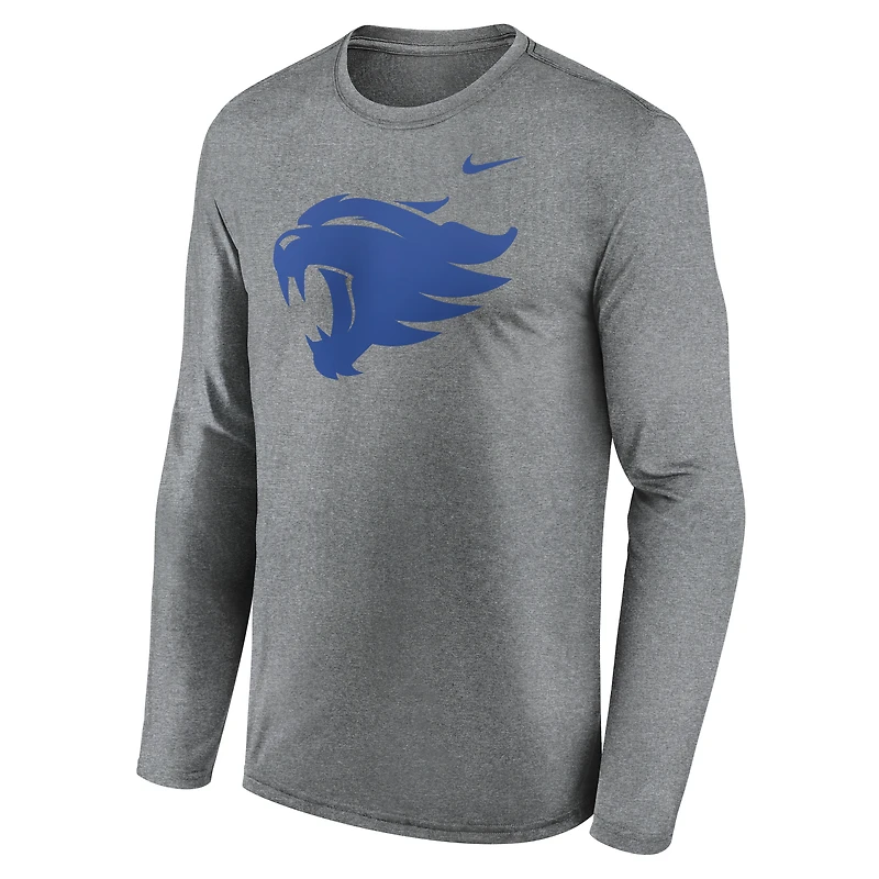 Men's Nike Heather Gray Kentucky Wildcats Primetime Alternate Logo Legend Performance Long Sleeve T-Shirt