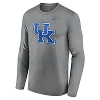 T-shirt à manches longues Nike gris chiné Kentucky Wildcats Primetime Primary Legend pour homme
