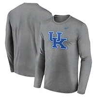 Men's Nike Heather Gray Kentucky Wildcats Primetime Primary Legend Long Sleeve T-Shirt