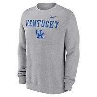 Men's Nike Heather Gray Kentucky Wildcats Primetime Primary Stack Pullover Sweatshirt