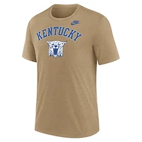 Men's Nike Heather Light Brown Kentucky Wildcats Legacy Arch Tri-Blend T-Shirt