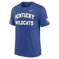 T-shirt Nike Campus Collegiate Block Tri-Blend pour homme, couleur bleu chiné, Kentucky Wildcats