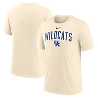 Men's Nike Natural Kentucky Wildcats Arch Logo Triblend T-Shirt