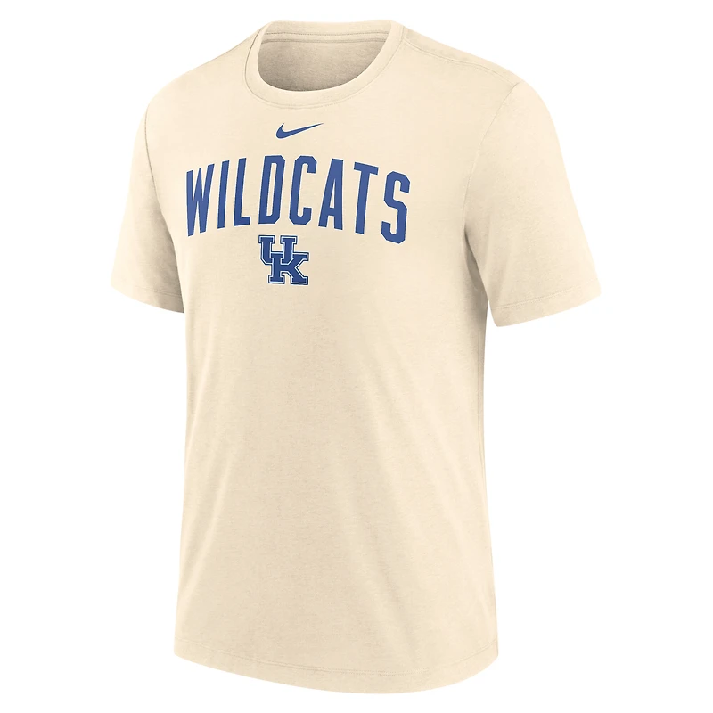 Men's Nike Natural Kentucky Wildcats Arch Logo Triblend T-Shirt