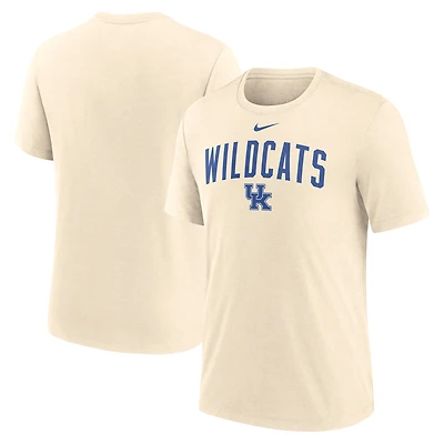 Men's Nike Natural Kentucky Wildcats Arch Logo Triblend T-Shirt