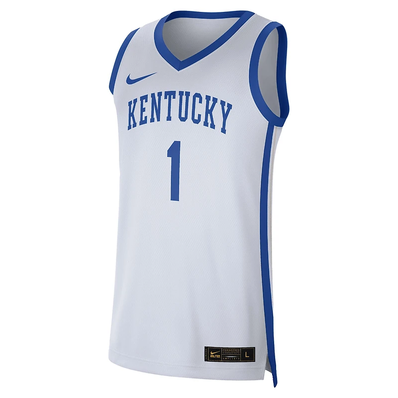 Maillot Nike #1 pour hommes, réplique des Wildcats du Kentucky, blanc/Royal