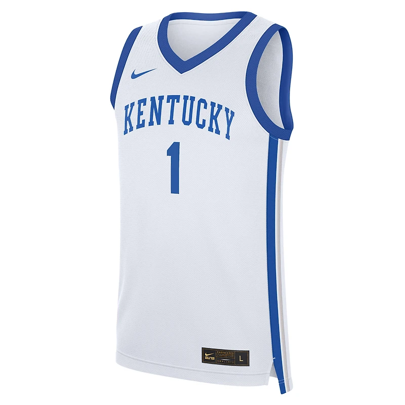 Men's Nike #1 White Kentucky Wildcats Home Replica Jersey