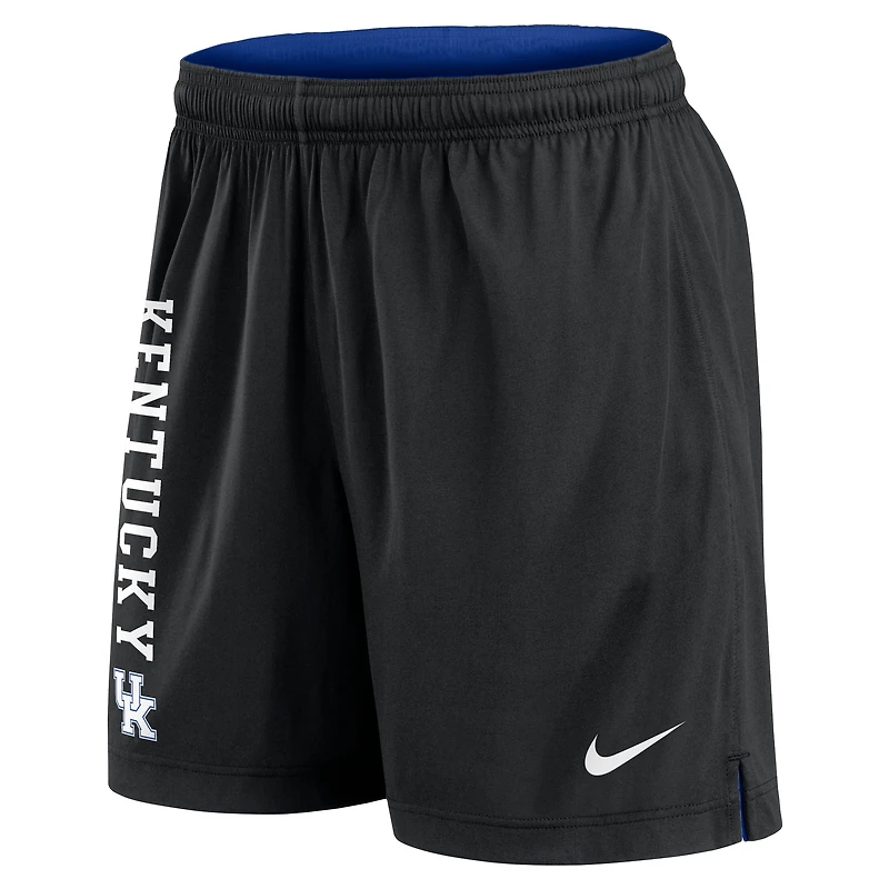 Short réversible Nike Courtside Standard Issue Dri-FIT pour homme, bleu royal/noir, Kentucky Wildcats