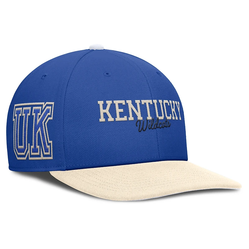 Men's Nike Royal/Cream Kentucky Wildcats Pro Legacy Script Snapback Hat