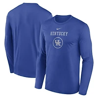 T-shirt à manches longues Nike Royal Kentucky Wildcats 2024 On-Court Basketball Practice Legend Performance pour homme