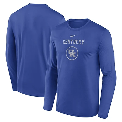 T-shirt à manches longues Nike Royal Kentucky Wildcats 2024 On-Court Basketball Practice Legend Performance pour homme