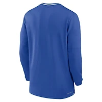 Men's Nike Royal Kentucky Wildcats 2024 Sideline Coach Performance Half-Zip Long Sleeve Top
