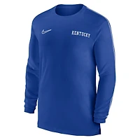 T-shirt à manches longues Nike Royal Kentucky Wildcats Sideline Coach UV Performance pour homme