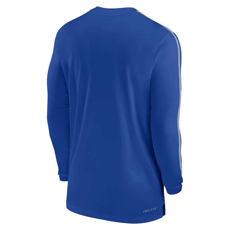 T-shirt à manches longues Nike Royal Kentucky Wildcats Sideline Coach UV Performance pour homme