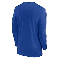 T-shirt à manches longues Nike Royal Kentucky Wildcats Sideline Coach UV Performance pour homme