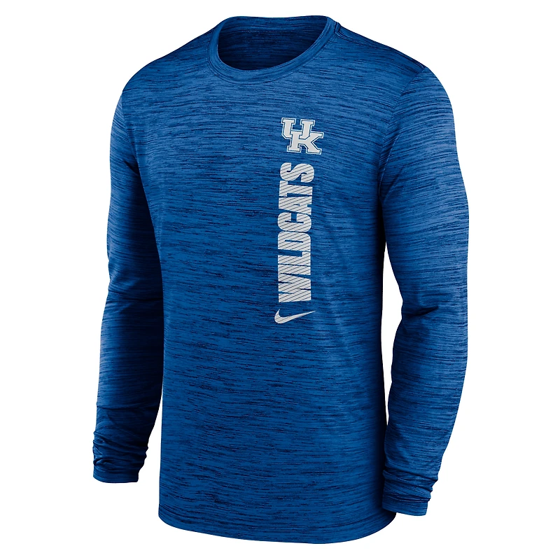 T-shirt à manches longues Nike Royal Kentucky Wildcats Sideline Velocity Performance pour homme