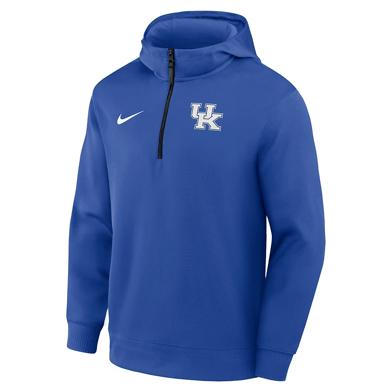 Men's Nike Royal Kentucky Wildcats 2025 Coaches Premium Dri-FIT Quarter-Zip Hoodie