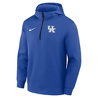 Men's Nike Royal Kentucky Wildcats 2025 Coaches Premium Dri-FIT Quarter-Zip Hoodie