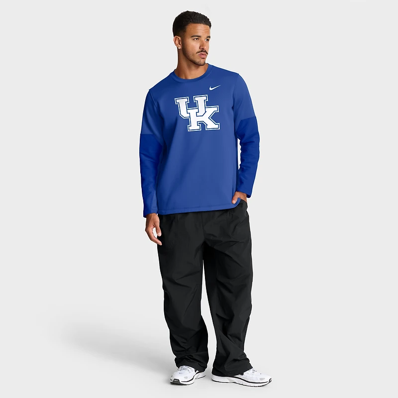 T-shirt Nike Royal Kentucky Wildcats 2025 Sideline Coach Therma-FIT à manches longues pour homme