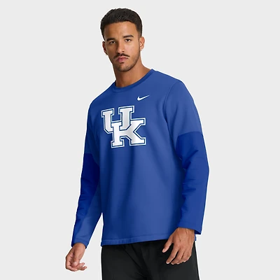 Men's Nike Royal Kentucky Wildcats 2025 Sideline Coach Therma-FIT Long Sleeve T-Shirt