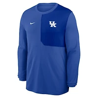 Maillot à manches longues Nike Royal Kentucky Wildcats 2025 Sideline Coach UV Dri-FIT pour homme