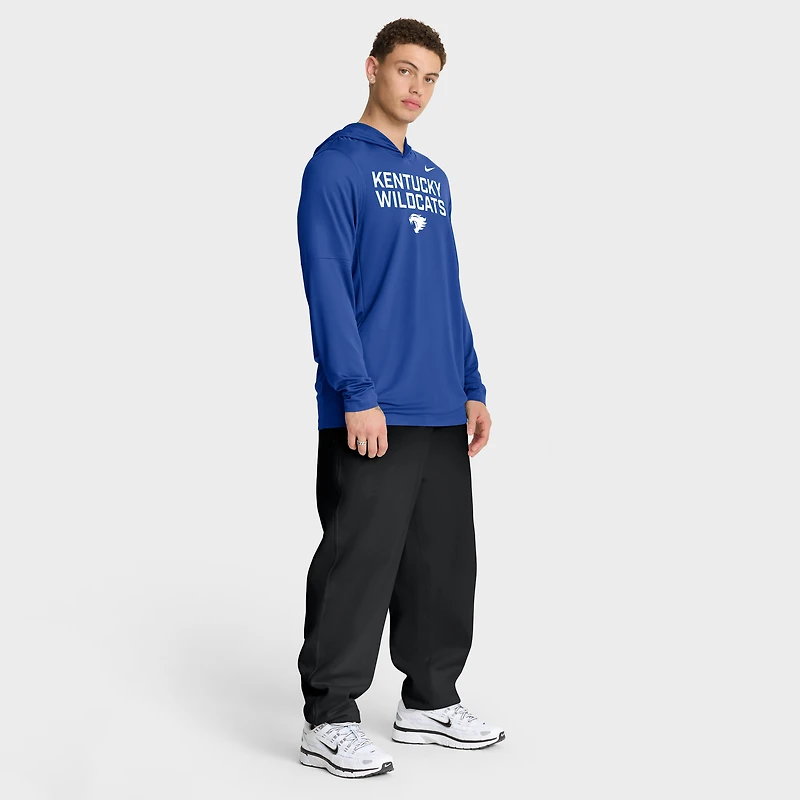 T-shirt à capuche manches longues Nike Royal Kentucky Wildcats 2025 Sideline Dri-FIT pour homme