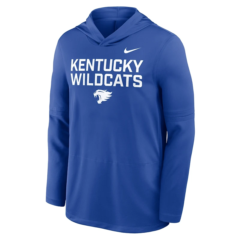 T-shirt à capuche manches longues Nike Royal Kentucky Wildcats 2025 Sideline Dri-FIT pour homme