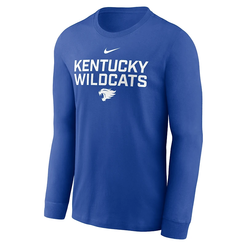 T-shirt Nike Royal Kentucky Wildcats 2025 Sideline Dri-FIT à manches longues pour homme