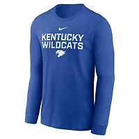 T-shirt Nike Royal Kentucky Wildcats 2025 Sideline Dri-FIT à manches longues pour homme