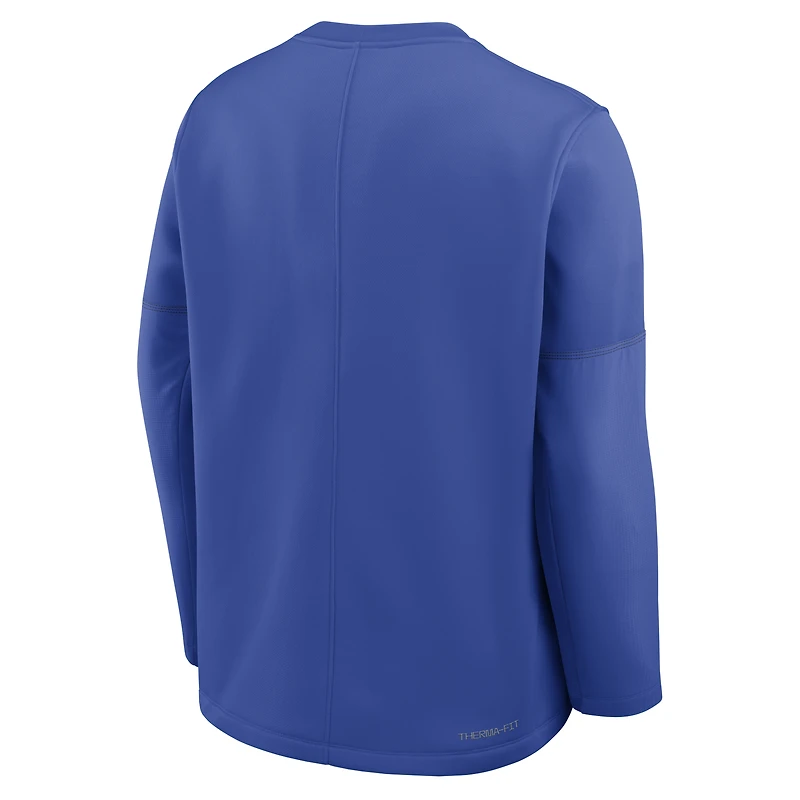 Men's Nike Royal Kentucky Wildcats 2026 Sideline Coaches Therma-FIT Long Sleeve Top