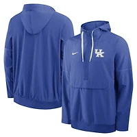Men's Nike Royal Kentucky Wildcats 2026 Sideline Anorak Half-Zip Hooded Jacket