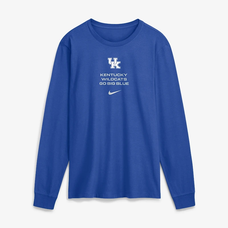 Men's Nike Royal Kentucky Wildcats 2026 Sideline Dri-FIT Long Sleeve T-Shirt