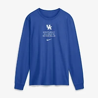 Men's Nike Royal Kentucky Wildcats 2026 Sideline Dri-FIT Long Sleeve T-Shirt