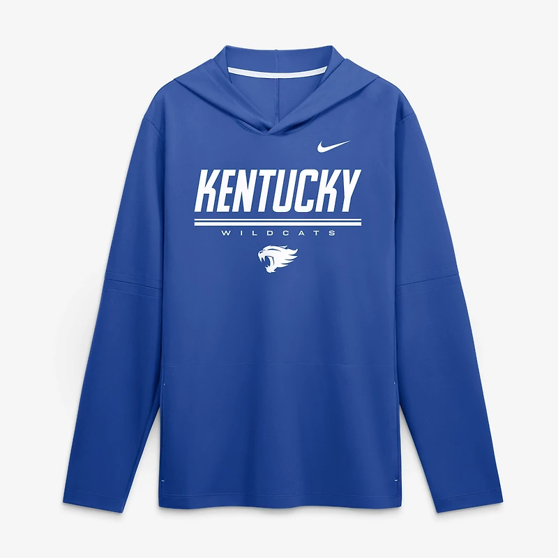Haut à capuche léger manches longues Nike Royal Kentucky Wildcats 2026 Sideline pour homme, technologie Dri-FIT