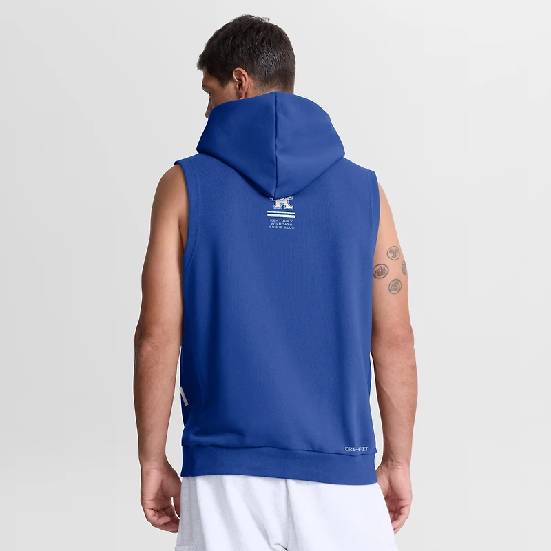Sweat à capuche sans manches Nike Royal Kentucky Wildcats 2026 Sideline pour homme, technologie Dri-FIT