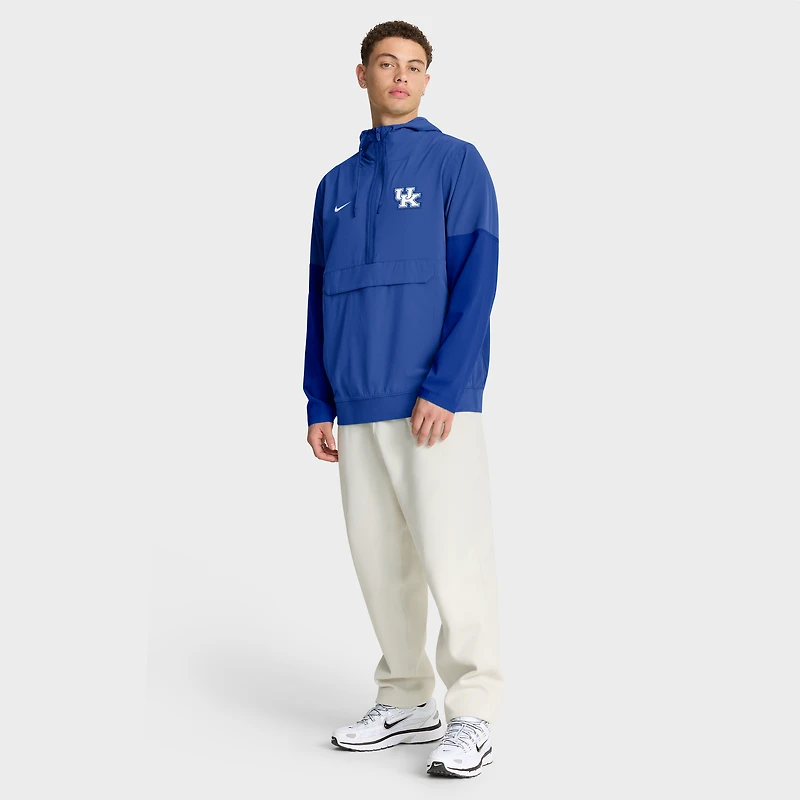 Men's Nike Royal Kentucky Wildcats Anorak Half-Zip Hoodie Jacket