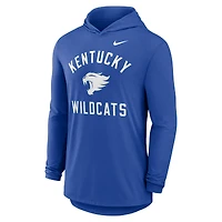 Men's Nike Royal Kentucky Wildcats Classic Arch Tri-Blend Dri-FIT Long Sleeve Hoodie T-Shirt