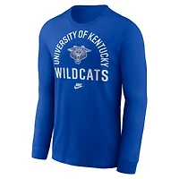 Men's Nike Royal Kentucky Wildcats Legacy Arched Logo Long Sleeve T-Shirt
