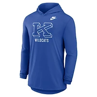 T-shirt à capuche manches longues Nike Royal Kentucky Wildcats Legacy Tri-Blend Dri-FIT pour homme