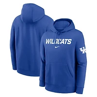 Sweat à capuche en polaire Nike Royal Kentucky Wildcats Nickname Club pour homme